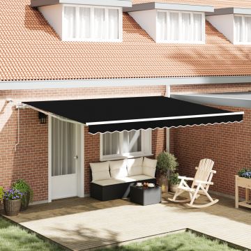 Gossi marchiza retractabila automata cu led neagra 450x300 cm, Gossi material de inlocuire pentru marchiza 4.5x3 m negru