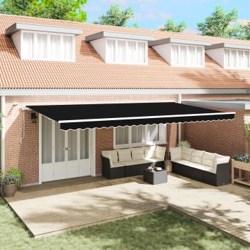 Gossi marchiza retractabila automata cu led neagra 600x300 cm, fabrica de inlocuire pentru marchiza Gossi pentru cadru de 6x3 m neagra