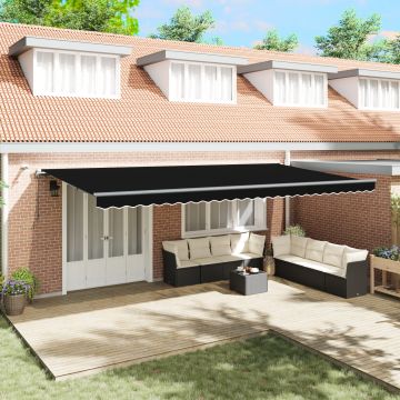 Gossi marchiza retractabila automata cu led neagra 600x300 cm, fabrica de inlocuire pentru marchiza Gossi pentru cadru de 6x3 m negru