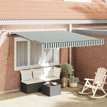 Gossi marchiza retractabila automata cu led verde si alb 300x250 cm, Gossi material de inlocuire pentru marchiza 3x2.5 m cadru verde si alb