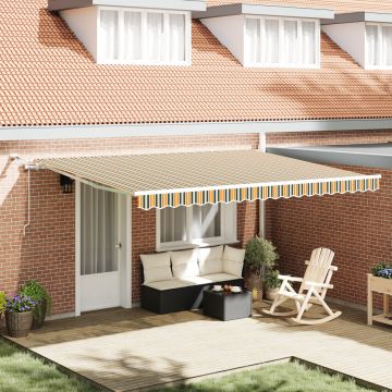Gossi marchiza retractabila automata cu led verde si galben 450x300 cm, Gossi material de inlocuire pentru marchiza 4.5x3 m verde si galben