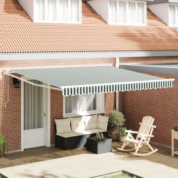 Gossi marchiza retractabila automata verde si alb 400x300 cm, material de schimb pentru marchiza Gossi pentru cadru de 4x3 m verde si alb