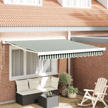 Gossi marchiza retractabila automata verde si alba 300x250 cm, Gossi material de inlocuire pentru marchiza 3x2,5 m cadru verde si alb