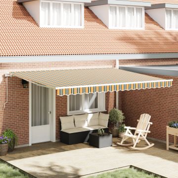 Gossi marchiza retractabila automata verde si galben 450x350 cm, fabrica de inlocuire pentru marchiza Gossi pentru cadru 4.5x3.5 m verde si galben