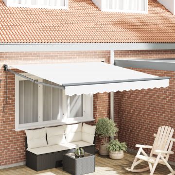 Gossi marchiza retractabila manuala alba 350x250 cm, Gossi material de inlocuire pentru marchiza 3.5x2.5 m alb