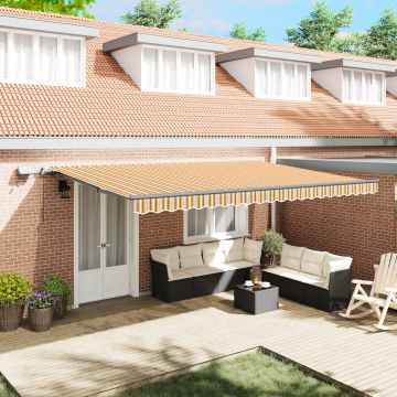 Gossi marchiza retractabila manuala cu dungi multicolore led 500x300 cm.