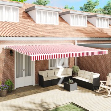 Gossi marchiza retractabila manuala cu dungi rosii si albe 500x350 cm