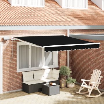 Gossi marchiza retractabila manuala cu led neagra 350x250 cm, fabric pentru inlocuirea marchizei Gossi pentru cadru de 3.5x2.5 m negru