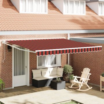 Gossi marchiza retractabila manuala cu led portocalie si maro 350x250 cm