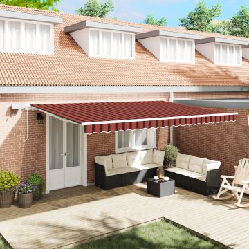 Gossi marchiza retractabila manuala cu led-uri portocalii si maro, 500x300 cm