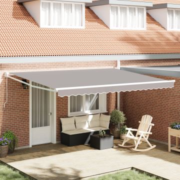 Gossi marchiza retractabila manuala gri 450x300 cm, fabrica de inlocuire a marchizei Gossi pentru cadru 4,5x3 m gri deschis