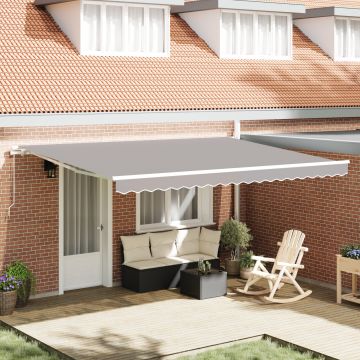 Gossi marchiza retractabila manuala gri 450x300 cm, Gossi material de inlocuire pentru marchiza pentru cadru de 4,5x3 m gri deschis
