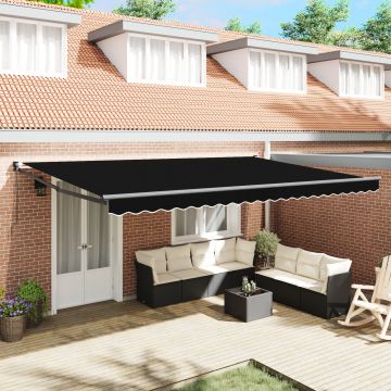 Gossi marchiza retractabila manuala neagra 500x300 cm, viaxl material de schimb pentru marchiza 5x3 m cadru negru