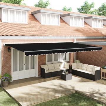 Gossi marchiza retractabila manuala neagra 600x300 cm, Gossi fabric de inlocuire pentru marchiza de 6x3 m neagra