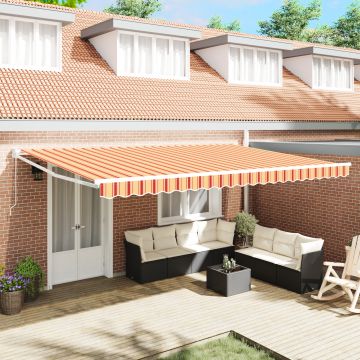 Gossi marchiza retractabila manuala portocalie si alba 500x300 cm