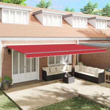 Gossi marchiza retractabila manuala rosie 600x300 cm, fabrica de marchize Gossi pentru cadru de 6x3 m rosu