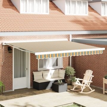 Gossi marchiza retractabila manuala verde si alba 400x350 cm, viaxl husa de inlocuire pentru cadru de 4x3.5 m verde si alb