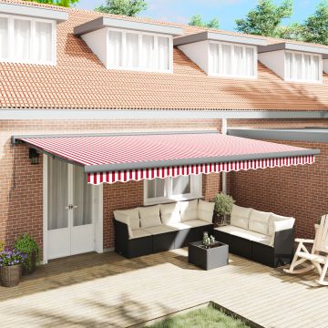 Gossi marchiza retractabila rosie si alba stripe 500x300 cm
