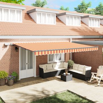 Gossi marciza retractabila manuala cu led galben si portocalie 500x350 cm