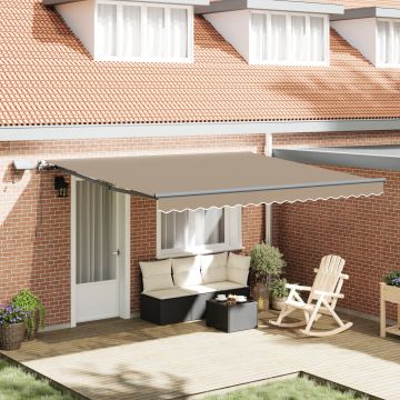 Gossi markiza retractabila manuala cu led bej 400x350 cm, Gossi material de inlocuire pentru markiza de 4x3.5 m bej