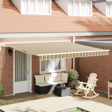Marchiza automata retractabila Gossi verde si galben 400x350 cm, material de schimb pentru marchiza Gossi pentru cadru de 4x3.5 m verde si galben