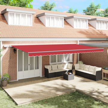 Marchiza manuala retractabila cu led rosie 600x350 cm, material de inlocuire pentru marchiza Gossi pentru cadru de 6x3.5 m rosie