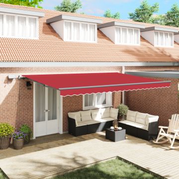 Marchiza manuala retractabila Gossi cu led rosie 500x300 cm, material de schimb pentru marchiza Gossi 5x3 m rosie