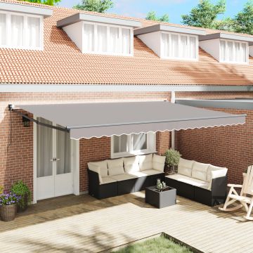 Marchiza manuala retractabila Gossi gri 500x300 cm, tesatura de schimb pentru marchiza Gossi de 5x3 m gri deschis