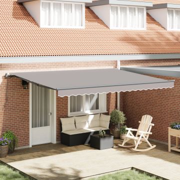 Marchiza manuala retractabila Gossi gri deschis 450x300 cm, material de inlocuire pentru marchiza Gossi pentru cadru de 4,5x3 m gri deschis