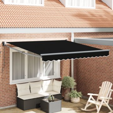 Marchiza manuala retractabila Gossi neagra 350x250 cm, material de inlocuire pentru marchiza Gossi pentru cadru de 3.5x2.5 m negru