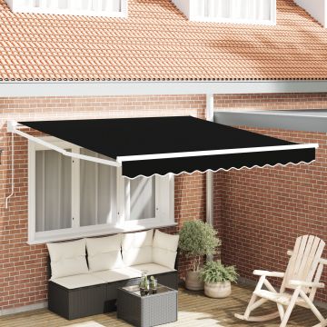 Marchiza manuala retractabila Gossi neagra 350x250 cm, material de inlocuire pentru marchiza Gossi pentru cadru de 3.5x2.5 m negru