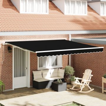 Marchiza manuala retractabila Gossi neagra 400x300 cm, tesatura de inlocuire pentru marchize Gossi pentru cadru de 4x3 m negru