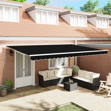 Marchiza manuala retractabila Gossi negru 500x350 cm, material de inlocuire pentru marchiza Gossi pentru cadru de 5x3.5 m negru