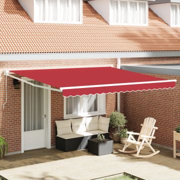 Marchiza manuala retractabila Gossi rosu 400x300 cm, material de inlocuire pentru marchiza Gossi pentru cadru de 4x3 m rosu