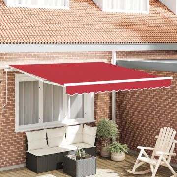 Marchiza manuala retractabila rosie 300x250 cm, material de inlocuire pentru marchiza 3x2.5 m cadru rosu