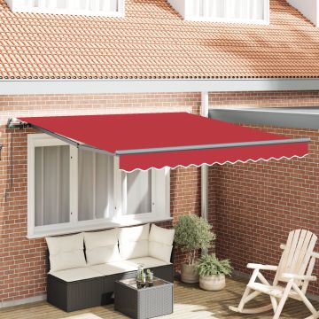Marchiza manuala retractabila rosie 350x250 cm, material de inlocuire pentru marchiza de 3,5x2,5 m rosie