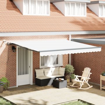 Marchiza retractabila automata Gossi cu led alb 400x300 cm, tesatura de inlocuire pentru marchiza Gossi pentru cadru de 4x3 m alb