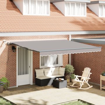 Marchiza retractabila automata Gossi cu led gri deschis 400x300 cm, material pentru inlocuirea marchizei Gossi pentru cadru de 4x3 m gri deschis