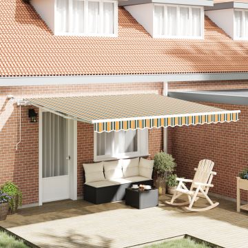 Marchiza retractabila automata Gossi cu led verde si galben 400x300 cm, material de inlocuire pentru marchiza Gossi pentru cadru de 4x3 m verde si galben