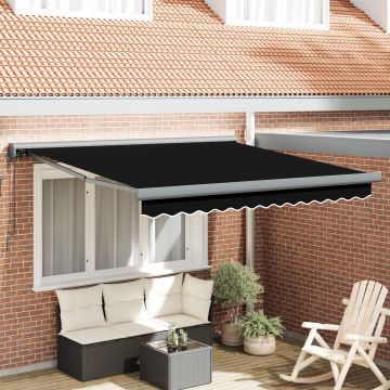 Marchiza retractabila automata Gossi neagra 300x250 cm, tesatura de inlocuire pentru marchiza Gossi pentru cadru 3x2.5 m negru