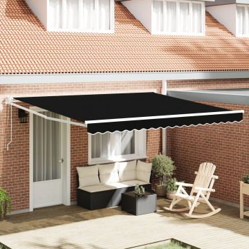 Marchiza retractabila automata Gossi neagra 400x300 cm, material de inlocuire pentru marchiza Gossi pentru cadru de 4x3 m negru