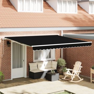 Marchiza retractabila automata Gossi neagra 400x350 cm, material de inlocuire pentru marchiza Gossi pentru cadru de 4x3.5 m negru