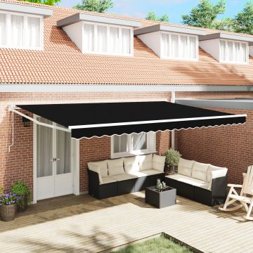 Marchiza retractabila automata Gossi neagra 500x300 cm, material de inlocuire pentru marchiza Gossi pentru cadru de 5x3 m negru
