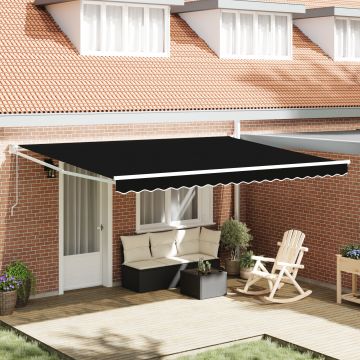 Marchiza retractabila automata Gossi negru 450x300 cm, material de inlocuire pentru marchiza Gossi pentru cadru de 4,5x3 m negru