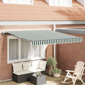 Marchiza retractabila automatica Gossi verde si alb 300x250 cm, material de schimb pentru marchiza Gossi pentru cadru de 3x2.5 m verde si alb