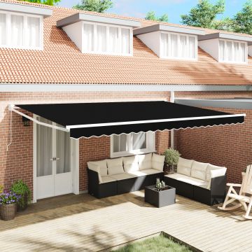 Marchiza retractabila manuala Gossi neagra 500x300 cm, material de inlocuire pentru marchiza Gossi pentru cadru de 5x3 m negru