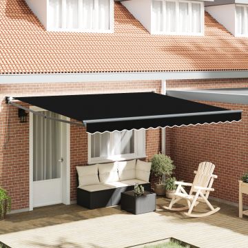 Marchiza retractabila manuala Gossi negru 400x300 cm, material de inlocuire pentru marchiza Gossi pentru cadru de 4x3 m negru