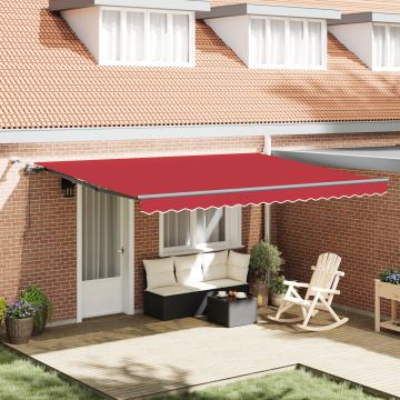 Marciza retractabila automata cu led rosie 450x300 cm, tesatura de inlocuire pentru marciza Gossi de 4,5x3 m rosie