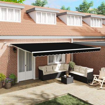 Marciza retractabila automata Gossi cu led neagra 500x350 cm, material de inlocuire pentru marciza Gossi pentru cadru de 5x3.5 m negru