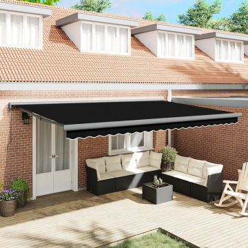 Marciza retractabila automata Gossi neagra 500x300 cm, material de inlocuire pentru marciza Gossi pentru cadru de 5x3 m negru